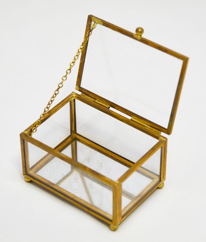 Pozlacená krabička skleněná