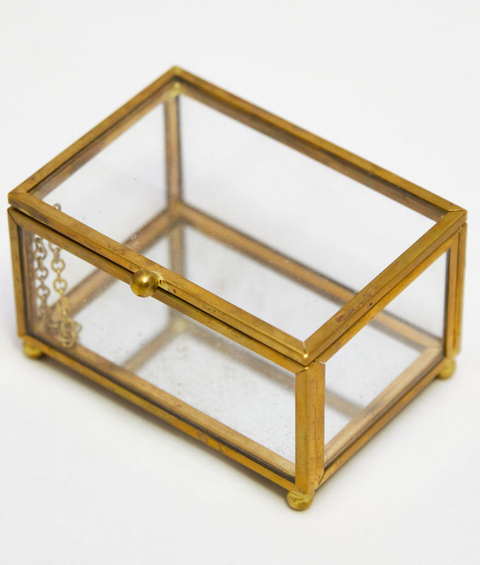 Pozlacená krabička skleněná