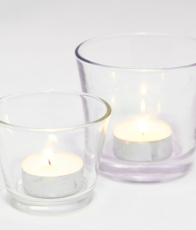 Skleněný svícen jednoduchý