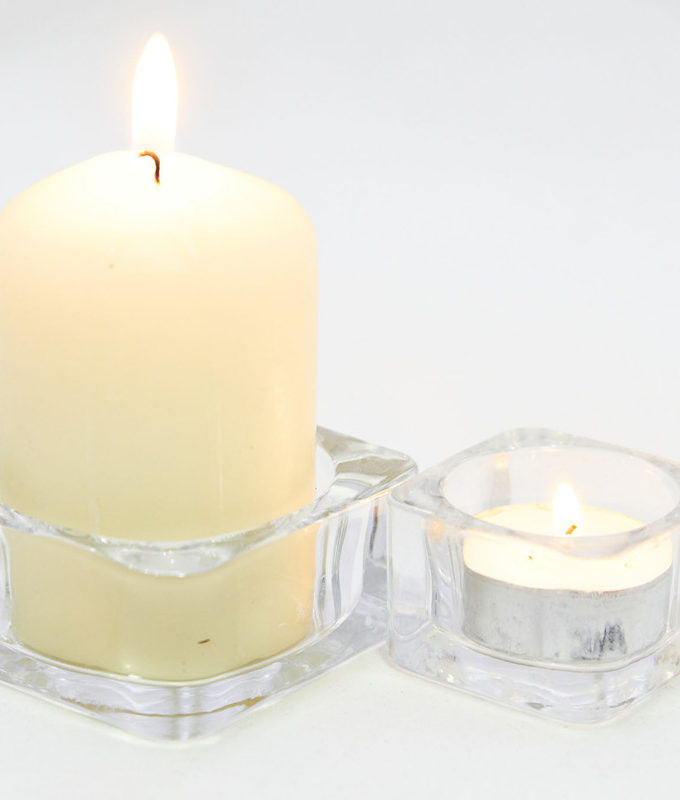 Skleněný podstavec pro čajovou svíčku