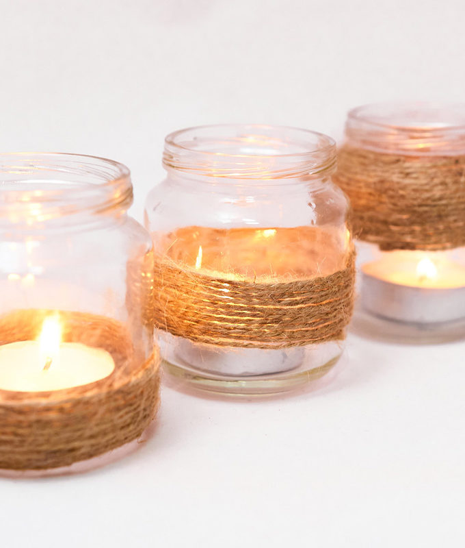 Rustikální svícen na čajovou svíčku