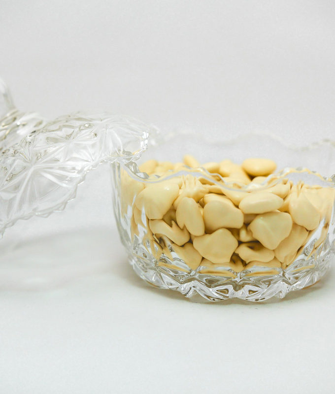 Cukřenka z broušeného skla kulatá