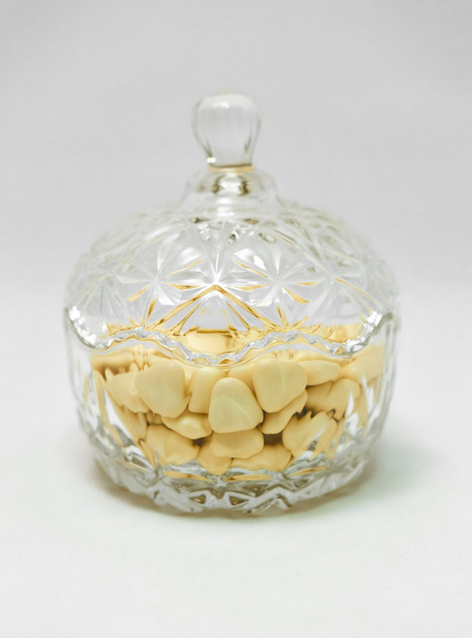 Cukřenka z broušeného skla kulatá