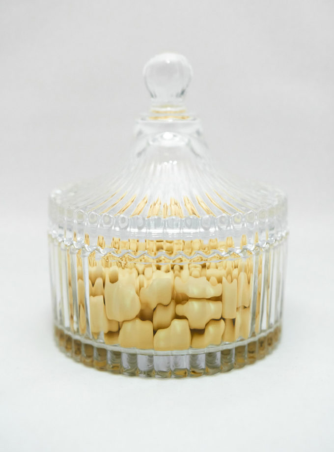 Cukřenka z broušeného skla hranatá