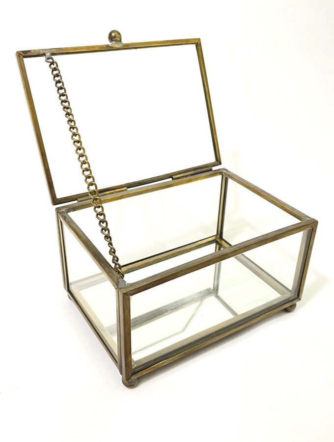 Postříbřená krabička skleněná