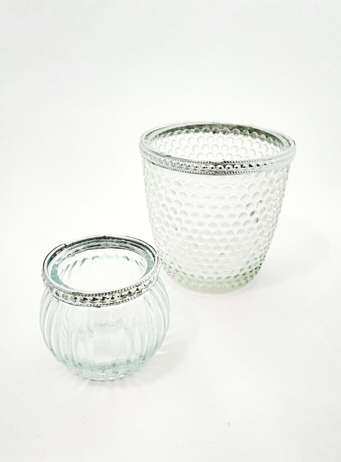 Svícen broušené sklo na čajovou svíčku menší