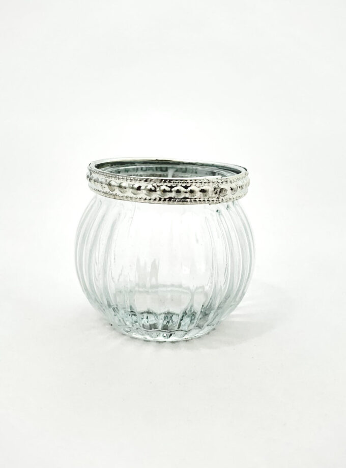 Svícen broušené sklo na čajovou svíčku menší