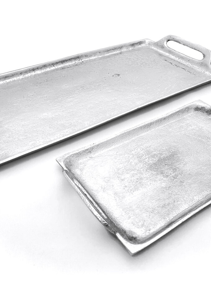 Stříbrný tác kovový obdélníkový malý