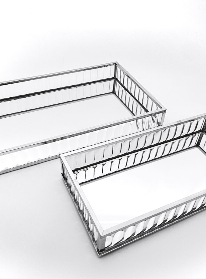 Stříbrná krabička zrcadlová malá